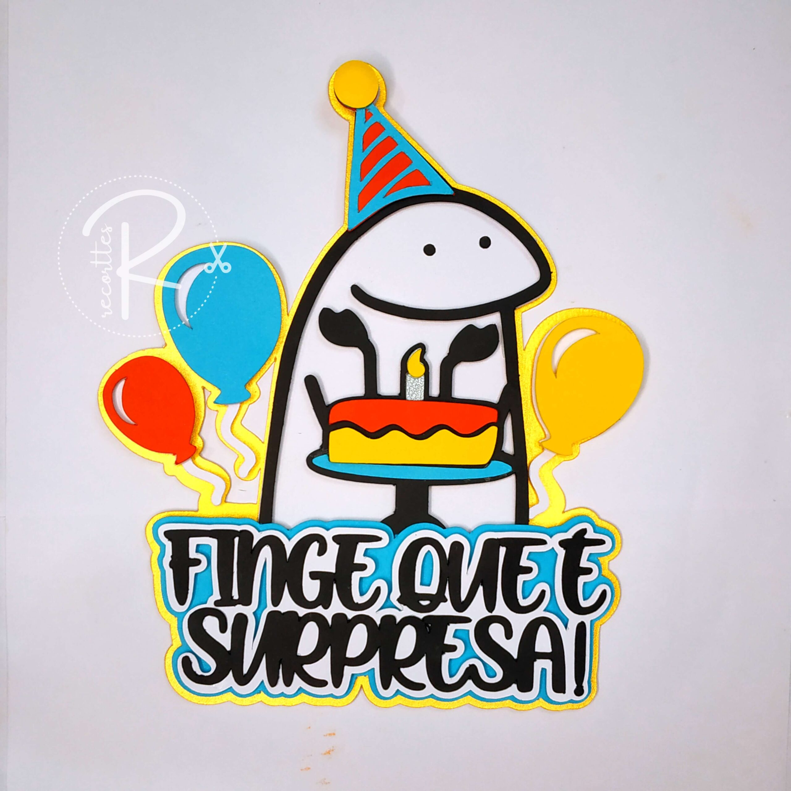 Topo De Bolo Flork Meme Bento Cake Topper Rep Bardei Tiu iu no