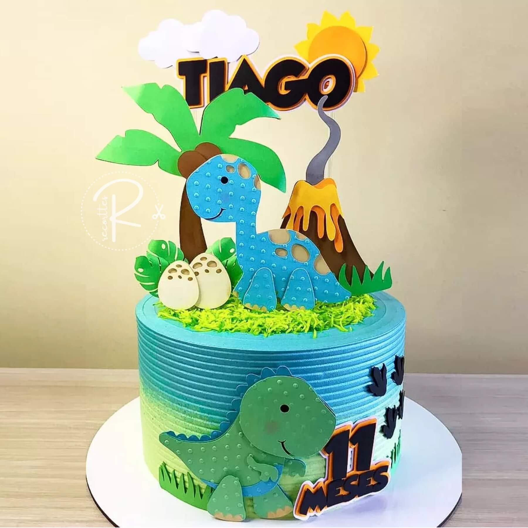 Topo de bolo para imprimir grátis infantil e adulto: Topo de bolo dinossauro